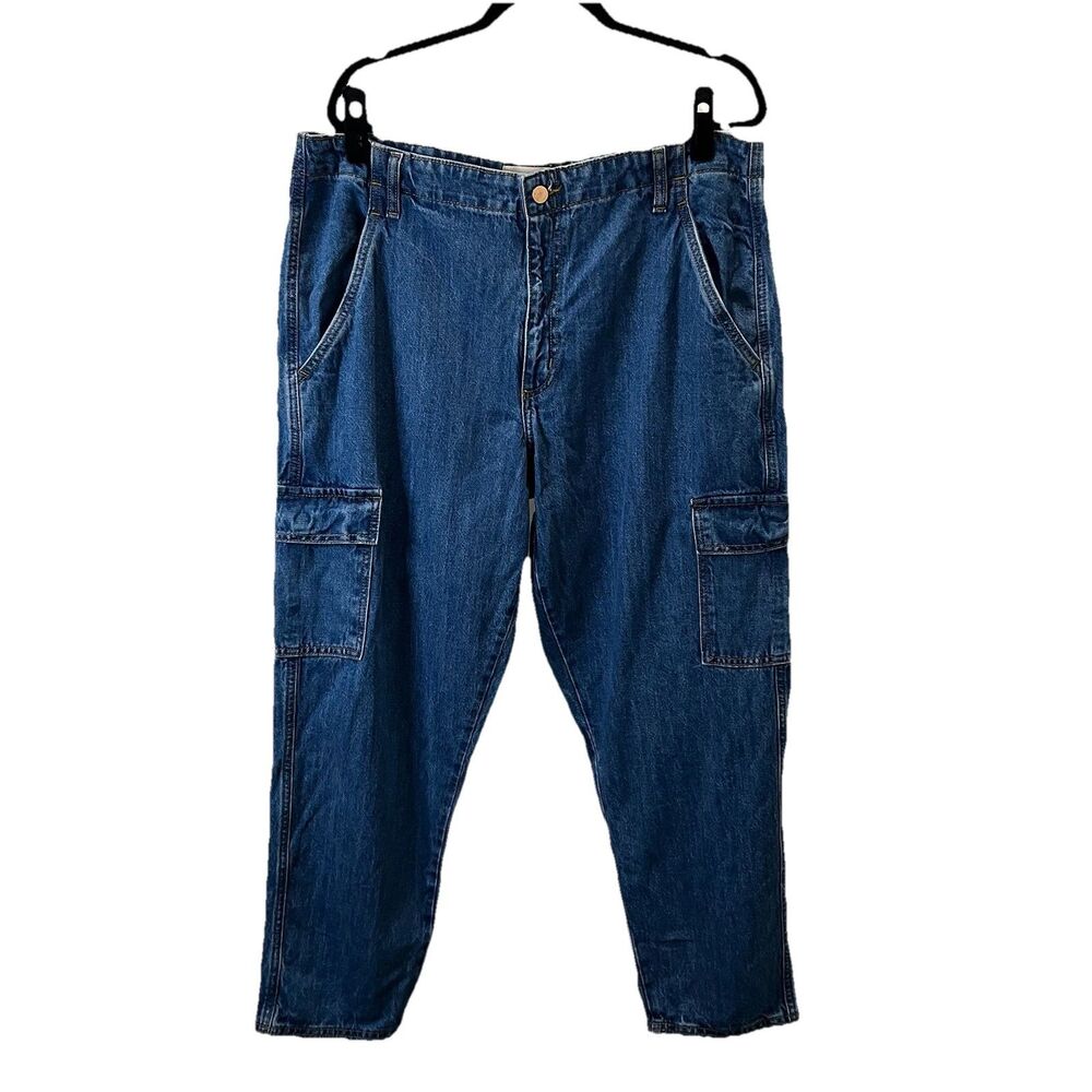 Universal Thread Jeans Womens Size 16R Blue High Rise Boyfriend Cargo Denim